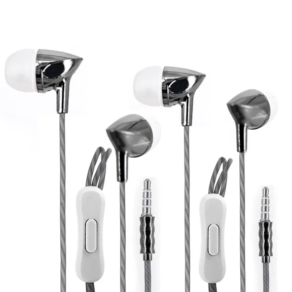 FLINT- 2X 3.5Mm In-Ear Wired Earphones Super Bass Wired Earbuds W Microphone Headphones