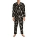 thumbnail image 3 of Balery Wine Seamless Pijama para Hombre de Dos Piezas con Manga Larga, Conjunto de Dormir y Descanso Suave con Bolsillos-Large, 3 of 7