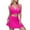 Hot Pink, variant on POIUYTR Women's Skirted Bikini Set - Ruffled High Waist Swimsuit Bottom with Matching Top Two Piece Swimsuit Swimwear
