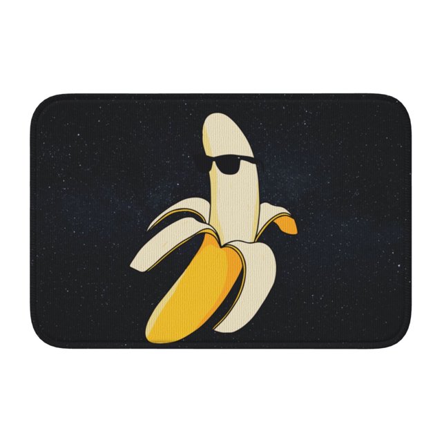 Alfombra de baño antideslizante supersuave con diseño de plátano y gafas de sol para baño, cocina, dormitorio, hogar, 15,75 x 23,62 pulgadas
