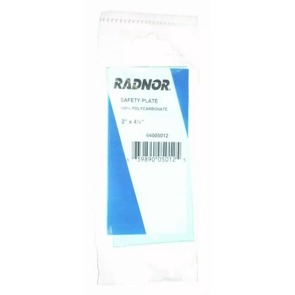 Radnor 64005012 Clear Cover Lens 2 X 4 1/4 For Welding Helmet Or Goggles 5Pk