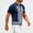 Navy, variant on Men's Knit Sweater Polo Shirts Short Sleeve Button Down Shirts Summer Beach Casual Striped Shirt Big and Tall Size M-3XL Navy