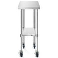 thumbnail image 2 of KUTLER Stainless Steel Table with Wheels for Prep and Work 30 x 12 Inches, NSF Heavy Duty Commercial Kitchen Table for Restaurant, 2 of 7