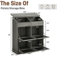 thumbnail image 7 of ChVans Large Potato Storage Wood Bin, Wooden Bread Storage Bins, Decorative Potato and Onion Storage Bin with 4 Doors, Potato Bin with Grocery Section, Wooden Vegetable Storage Box with Lid, 7 of 7