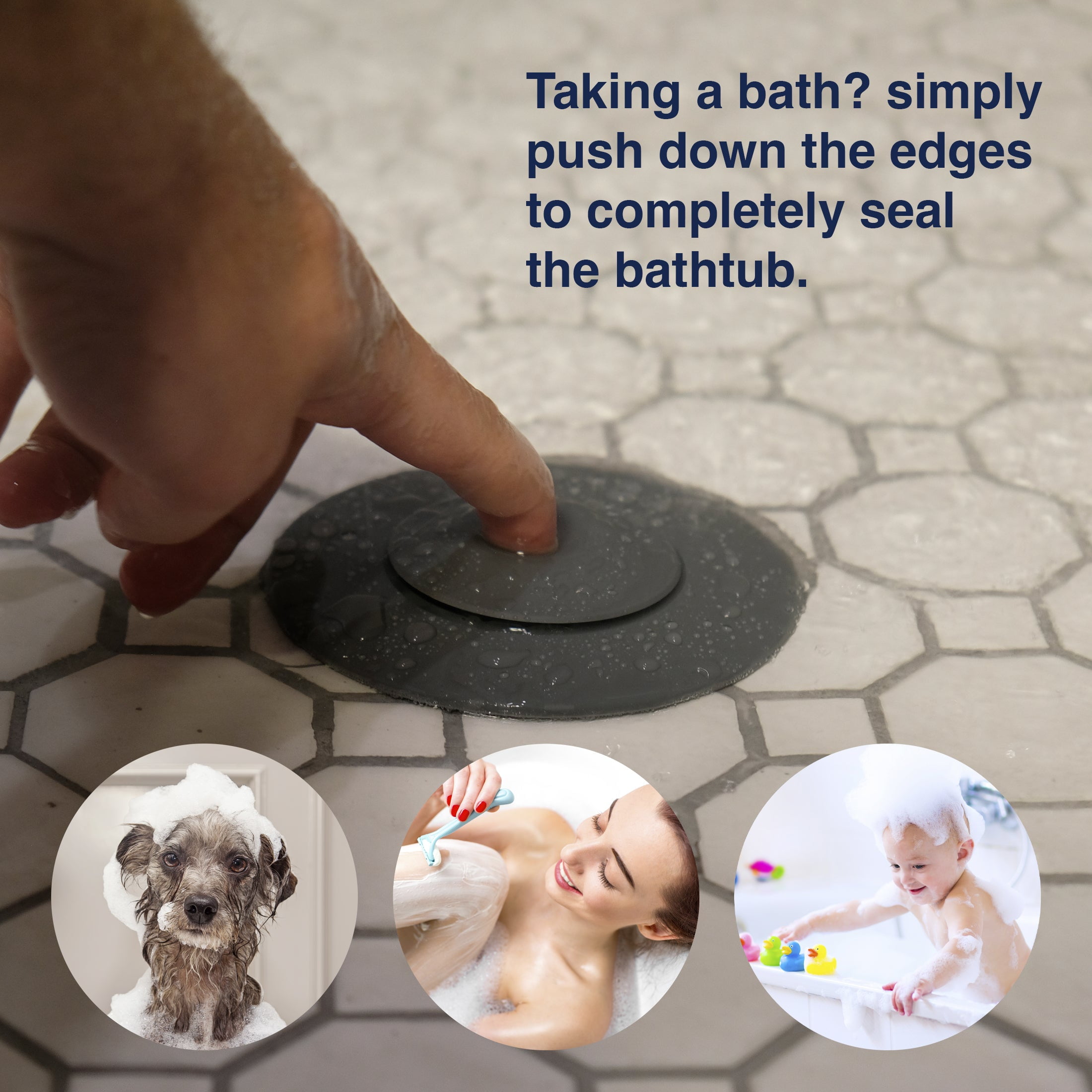 Drain Buddy 2 Pack Silicone Bathroom Drain Stopper and Hair Catcher
