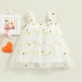 thumbnail image 2 of StylesILove Baby Toddler Girls Sleeveless Mesh Tulle Fruit Daisy Flower Girl Tutu Dress Birthday Wedding Party Sundress Outfit (12 Months, White Pineapple), 2 of 7
