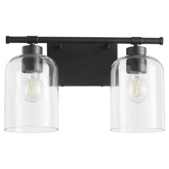 2 Light Bath Vanity-9.5 inches Tall and 15 inches Wide-Matte Black Finish Bailey Street Home 183-Bel-5055218