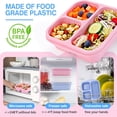 thumbnail image 4 of Bxaolu Bento Box, 3 Pack Snack Containers with 3 Compartments for Meal Prep, On-the-Go [Picnic, Travel], Lunchable Container Reusable and BPA-Free, Blue, 4 of 6