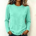 thumbnail image 2 of yillto Womens Long Sleeve Shirts Cotton Crewneck Basic Tees Tops Soft Comfy Solid Color Tshirts, 2 of 7