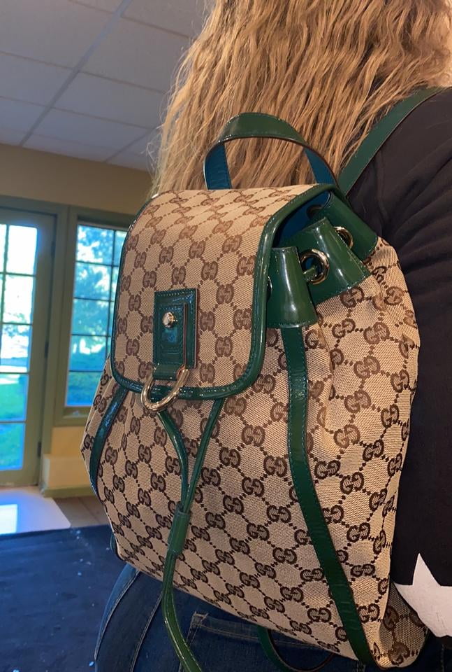 gucci monogram backpack