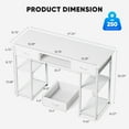 thumbnail image 3 of edx Small Desk with Drawers & Storage Shelves, 48 Inch Computer Desk Modern White Desk Gaming Writing Desk Study Table for Home Office, White, 3 of 8