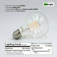 thumbnail image 3 of LafoHome EcoBright G25 LED Filament Bulb, 60W Equivalent, 2700K Warm White, Dimmable, 12-Pack, 3 of 6