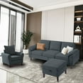 thumbnail image 7 of Pingliang Home Living Room Furniture Set,Sectional Sofa and Accent Chair,3 Seat L Shaped Couch with Reversible Storage Ottoman and Armchair, for Living Room Office Apartment Studio, 7 of 7