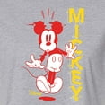 thumbnail image 3 of Disney - Mickey & Friends - Surprised Mickey - Color Block - Juniors Cropped Cotton Blend T-Shirt, 3 of 5
