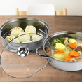 thumbnail image 3 of Olla Vaporera De Acero Inoxidable, De Cocina con 2 Capas Plateada, 3 of 5