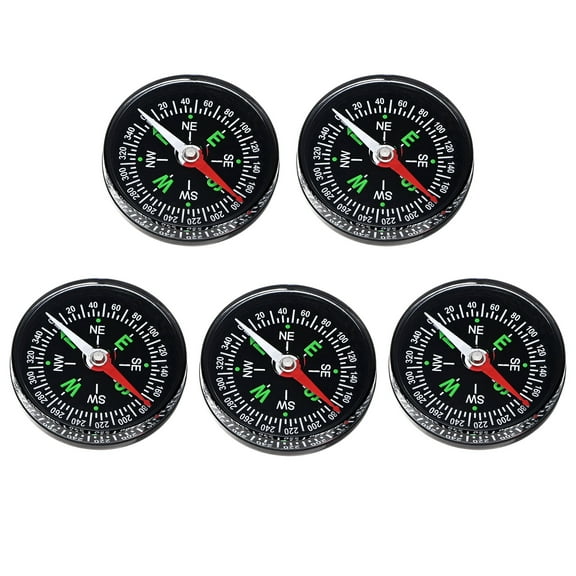 Uxcell 40mm Mini Compass [5PCS] - Pocket Oil Filled Small Compass for Hiking & Camping
