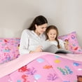 thumbnail image 4 of Homewish Kawaii Mermaid Princess Twin Bedding Sets 7-Piece, Kawaii Seahorse Coral Bedding Comforter Set, Pink Cartoon Ocean Reversible Sheet Sets, Lightweight Room Decor, 4 of 7