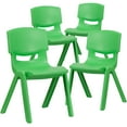 thumbnail image 2 of Flash Furniture 4 Pack Green Plastic Stackable School Chair with 15.5'' Seat Height, 2 of 13