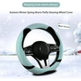 thumbnail image 3 of Fluffy Steering Wheel Cover, Cute Fuzzy Steering Wheel Cover Soft Universal 15 Inch, Mint Green, 3 of 10