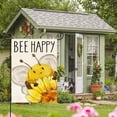 thumbnail image 2 of Summer Bee Happy Garden Flag Double Sided Outdoor Sunflower Burlap Yard Decoration 12 x 18 Inch Flag Pole Not Included, 2 of 6
