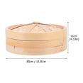 thumbnail image 2 of EeaseCA 1 Set Handmade Bamboo Steamer Kitchen Food Steamer with Lid Cooking Tool, 2 of 7