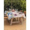 thumbnail image 2 of Happy Easter Outdoor Tablecloth - 60x120 Inch Rectangle Dining Table Cover, Spring Watercolor Bunny Eggs Flowers Pink Waterproof Outdoor Table Cloth with Umbrella Hole & Zipper for Picnic/Patio/Party, 2 of 7