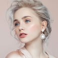thumbnail image 4 of QIQUWOHUL Long Full Rhinestone Teardrop Crystal Dangle Chandelier Drop Earrings Fashion Jewelry（six Color）, 4 of 4