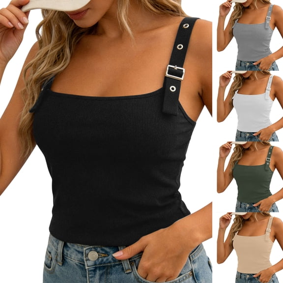 Kojanyu Women's Rayon Stretchy Cropped 2026 V Neck Sleeveless Tank Casual Summer Tops