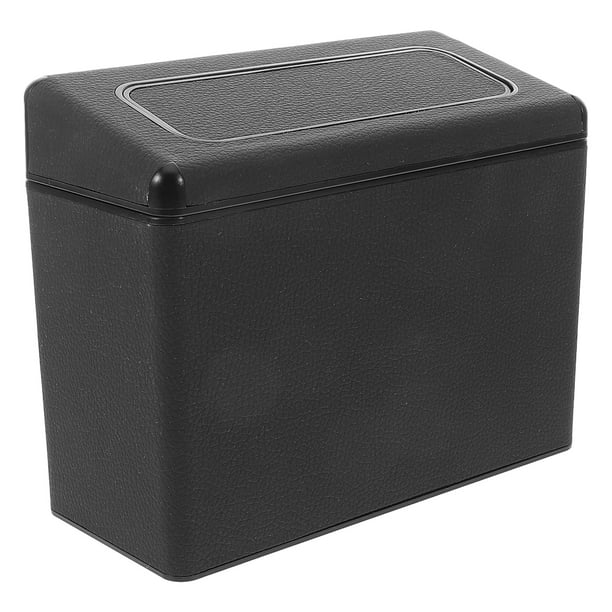 Cubo de basura para coche con tapa, organizador de basura impermeable, portátil, con bolsillos de almacenamiento para colgar bolsas, ideal para el hogar, la oficina y el coche