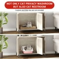 thumbnail image 5 of Hidden Litter Box Cabinet with Shelves & Doors, Wood Cat Litter Box Enclosure Furniture, Sturdy Indoor Cat House for Most Litter Boxes, Privacy Pet Storage for Living Room, 5 of 7