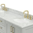 thumbnail image 5 of Ariel Taylor 67 Inch Double Oval Sink Vanity With Carrara White Marble Countertop W/0.75" Edge In Grey, 5 of 11