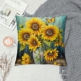 thumbnail image 2 of Creowell Sunflowers Butterfly Pointillism Fashion Style Dirt-Resistant Throw Pillow Covers for Couch Sofa Bed Living Room Bedroom 1PC 20x20in, 2 of 5