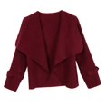 thumbnail image 1 of Chaqueta De Punto Lana Manga Larga Frente Abierto Estilo Moderno Apariencia Atractiva Mujeres METRO Baoblaze Chaqueta corta de lana, 1 of 8