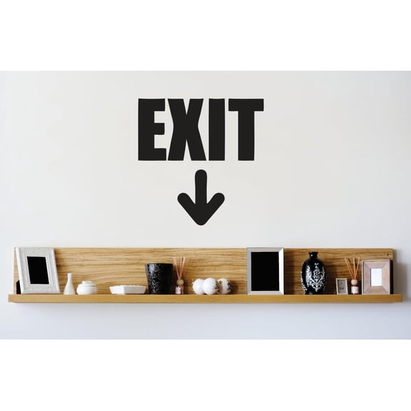 Custom Wall Decal Vinyl Sticker : Exit Diagram Picture Art Peel & Stick Mural 12x12 Inches