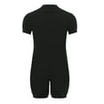 thumbnail image 4 of Doomiva Kids Boys Girls Special Needs Adaptive Clothing Turn-Down Collar Short Sleeve Jumpsuit Bodysuit Romper Black 4, 4 of 7