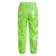 thumbnail image 2 of Xnihocha Kids Boys Girls Shiny Metallic Harem Pants Elastic Waistband Jazz Dance Trousers Loose Fluorescent Green 170, 2 of 6