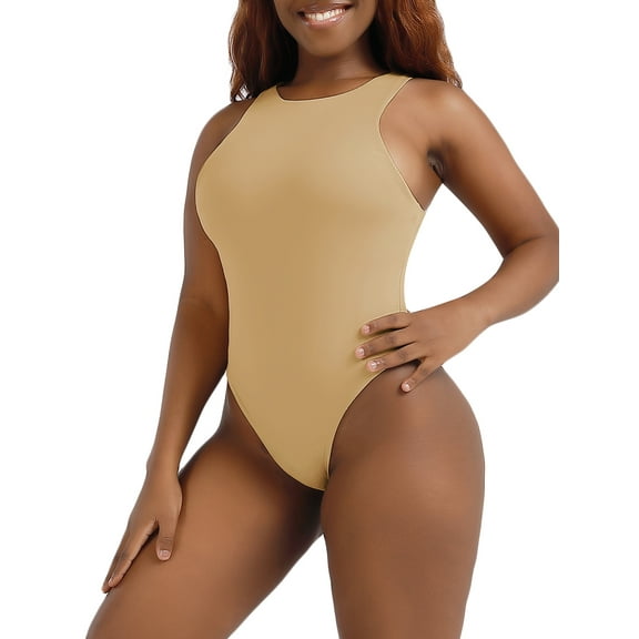 SAYFUT Women's Tights Beach Nightclub ElasticThong Shapewear Bodysuit for Women Light Control Body Shaper Sleeveless Backless Tights Bodysuit Lingerie Corset Sexy