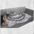 thumbnail image 5 of Half Moon Soft Flannel Fleece Blanket, Simplistic Sun Night Dots Circle Mystic Pattern on Plain Background, Cozy Plush for Indoor and Outdoor Use, 50" x 70", Charcoal Grey and White, by Ambesonne, 5 of 5