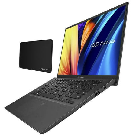 ASUS Newest VivoBook 14-inch FHD 1080p Laptop PC, AMD Ryzen 7 3700U, 12GB DDR4, 512GB PCIe SSD, Fingerprint Reader, Backlit Keyboard, AMD Radeon RX Vega 10 Graphics, W10 Home with Tigology Mousepad