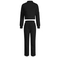 thumbnail image 4 of Qiylii Women Polar Fleece Clothes Set,Solid Color Crop Tops+ Long Pants, 4 of 9