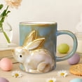 thumbnail image 4 of Easter Bunny Design Ceramic Coffee Mug, Handmade Stylish Tea Cup, Elegant Water Cup for Office and Home Kitchen Use, Perfect Festive Gift for Holiday Celebrations and Daily Beverage, Blue, 4 of 6