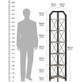 thumbnail image 2 of 6-Tier Corner Shelf, Industrial Corner Bookshelf, 71.2" Corner Storage Stand, Plant Stand Display Shelf, Corner Bookcase for Bedroom, Living Room, Home Office, Greige and Black, 2 of 17
