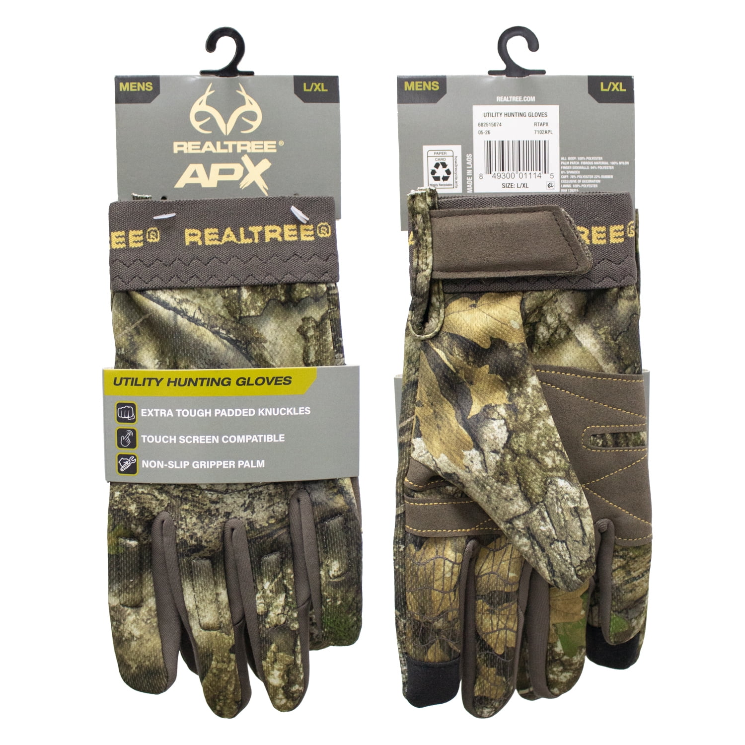 Realtree APX Men's Hunting Gloves Utility Camo Touchscreen Compatible