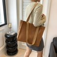 thumbnail image 1 of Bolso de hombro informal a la moda para mujer, bolso de mano, bolso de compras de pana para mujer (marrón), 1 of 6