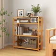 thumbnail image 2 of Gymax 2PCS 4-Tier Bookshelf Floor Storage Shelf w/ Rubber Wood Frame Anti-Toppling Kits, 2 of 9
