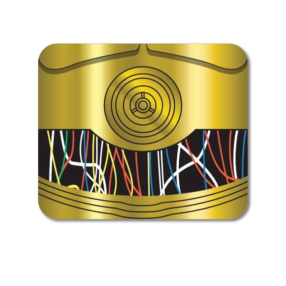 DistinctInk Mouse Pad - 1/4" Foam Rubber - C3PO-inspired gold with wires