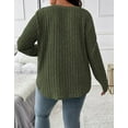 thumbnail image 3 of Women Plus Top 5XL Sweater Top Tunic Top Pullover Lady Top Long Sleeve Daily V-neck Autumn Daily Sweater Top Loungewear Striped Cogild, 3 of 5