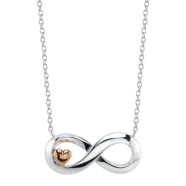 Little Luxuries Little Luxuries Sterling Silver I Love You To The Moon Two Tone Infinity And Heart Necklace Walmart Com Walmart Com