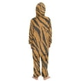 thumbnail image 3 of Soft Big Kids Onesie Pajamas Cozy Loose-Fit Jumpsuits for kids with Pockets for Christmas Lounge & Play Tiger Stripes Pattern, 3 of 8