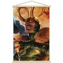 Marvel Comics - Loki - Siege Cover #1 Wall Poster with Wooden Magnetic Frame, 22.375" x 34"